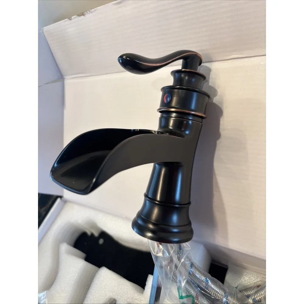 Homevacious Bathroom Faucet Waterfall Sink Faucets Oil Rubbed Bronze Single